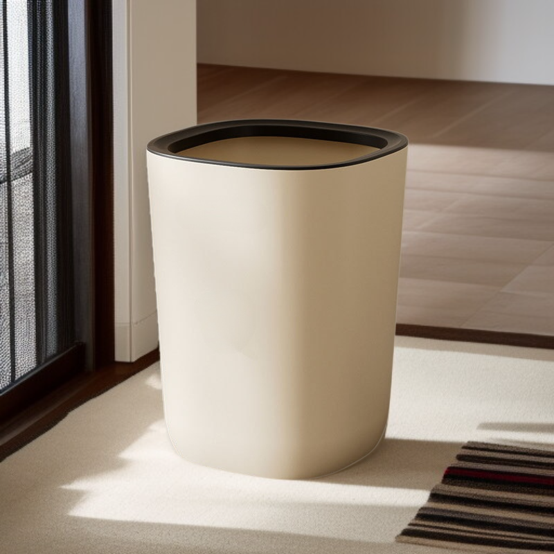 버튼식 뚜껑 여닫이 쓰레기통