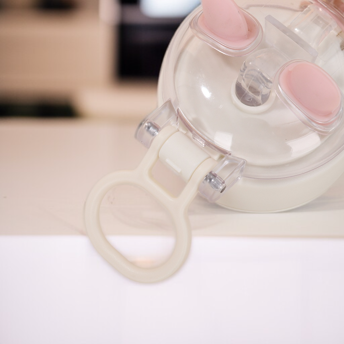 Handheld reusable mug with cartoon character illustration