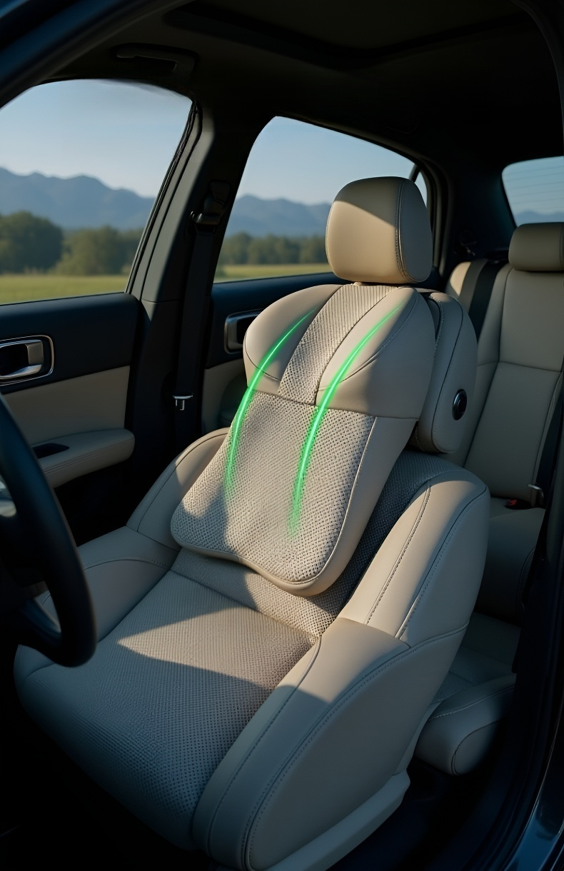 Comfortable car headrest with breathable cover