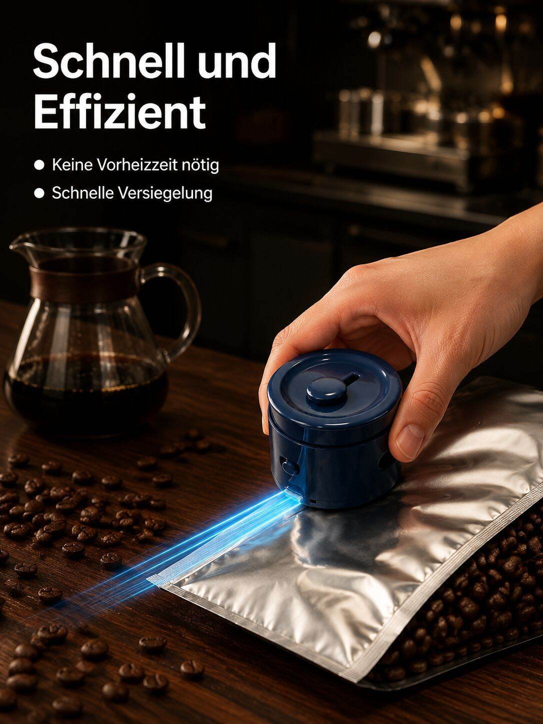 Versiegelungsmaschine verschließt Snacktüte sicher