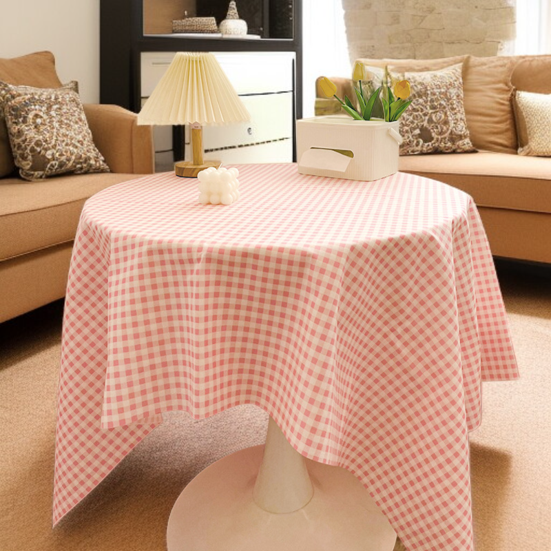 체스 패턴 원형 테이블보, 소녀 감성 식탁보