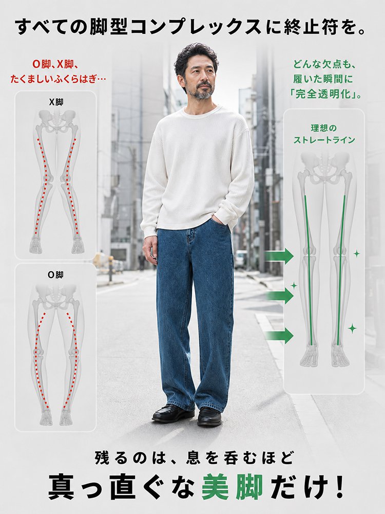 ストレート・ゆったりデニムパンツ