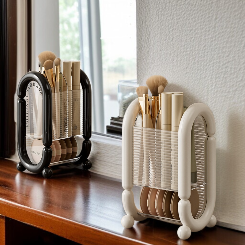 ミニマリストクリームスタイルメイクブラシバレルデスクトップドレッシングテーブル大容量眉毛筆箱口紅収納収納棚