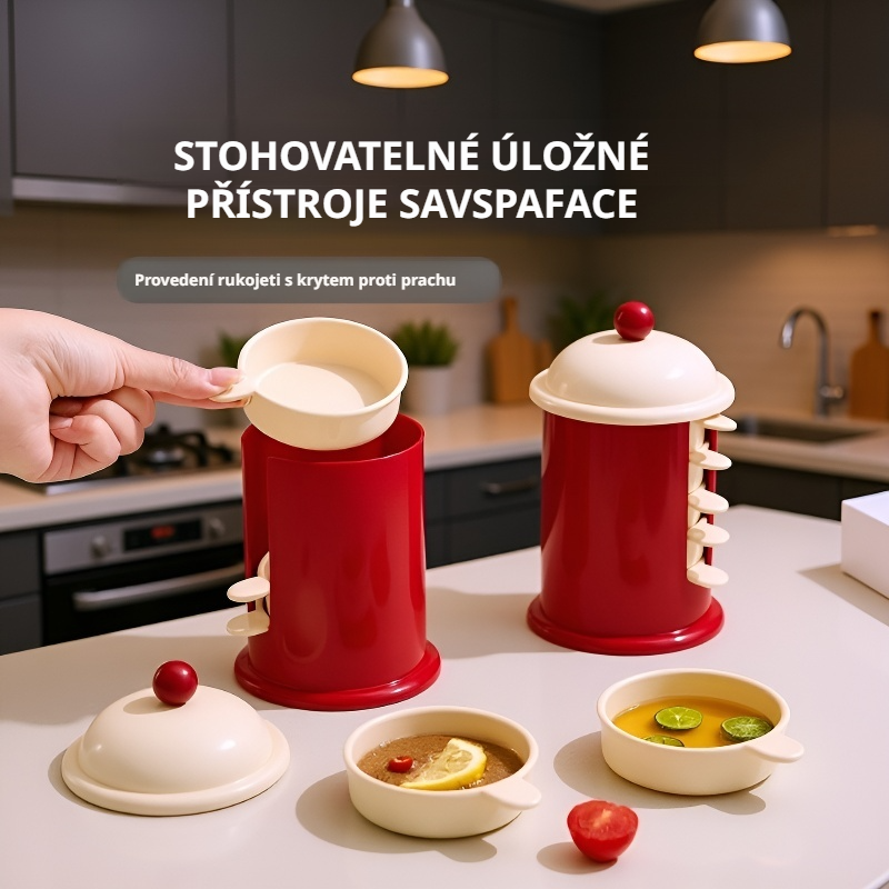  Barevná dopaminová miska na koření a omáčku s víkem 
