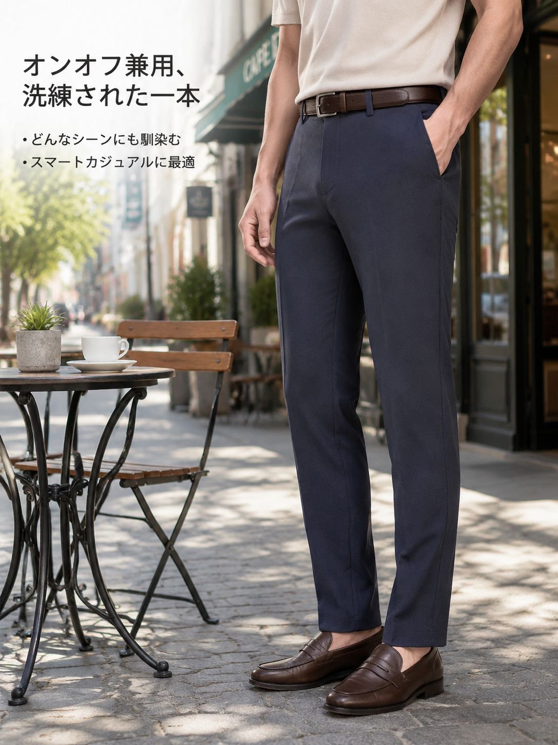ストレッチ万能ビジネスノーアイロン防シワスラックス