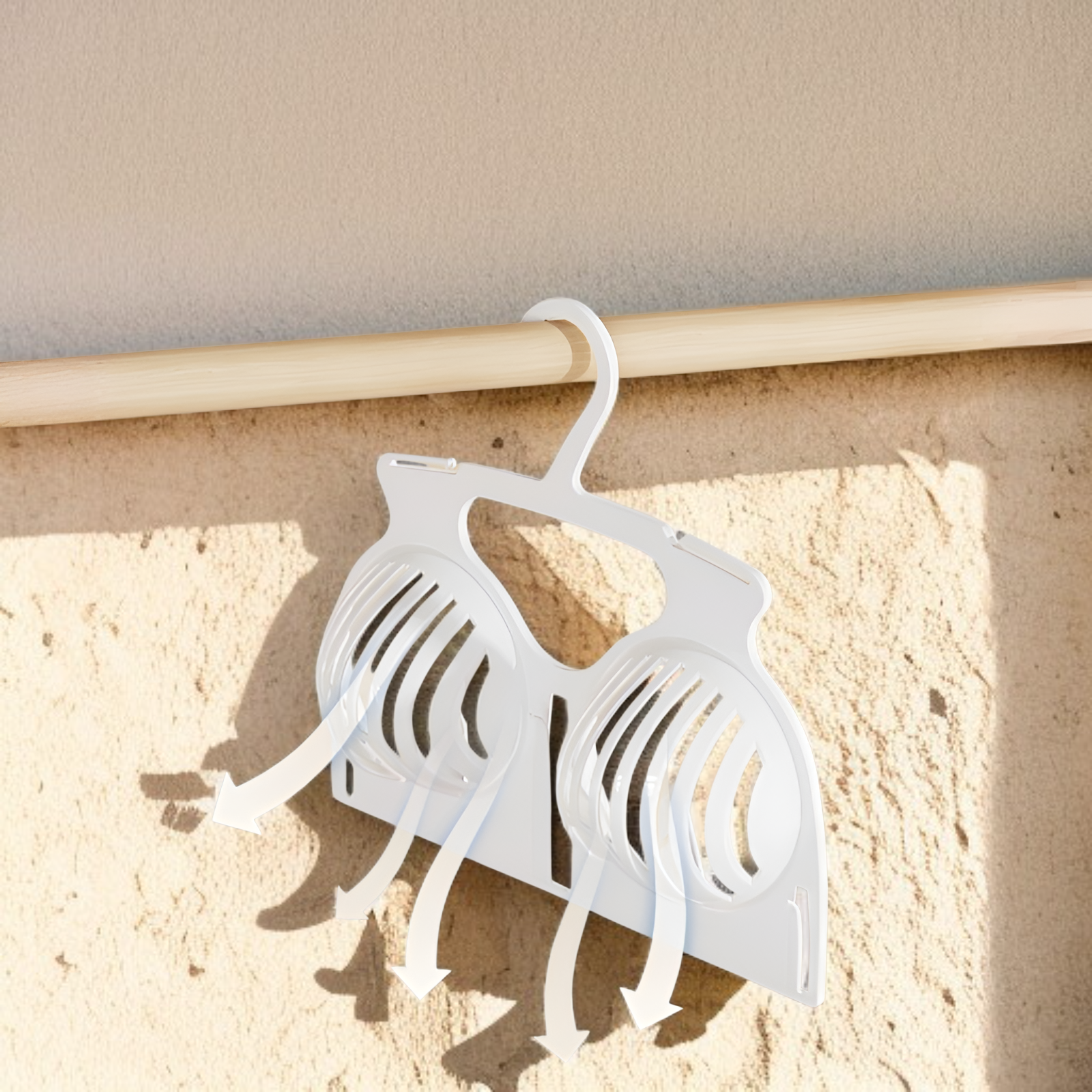 여러 개의 브라를 동시에 건조하는 장면