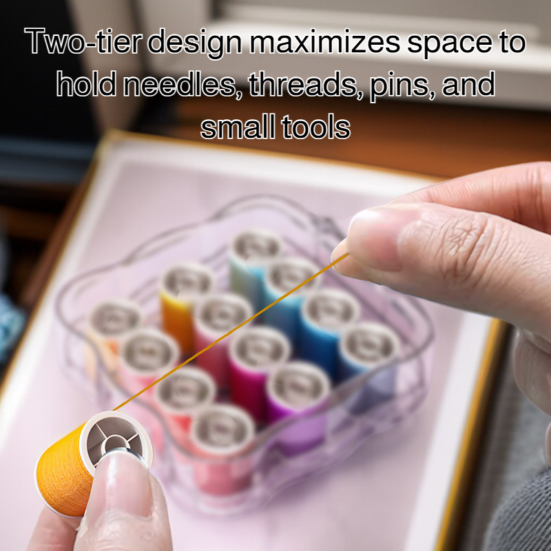 Portable double-layer magnetic sewing box