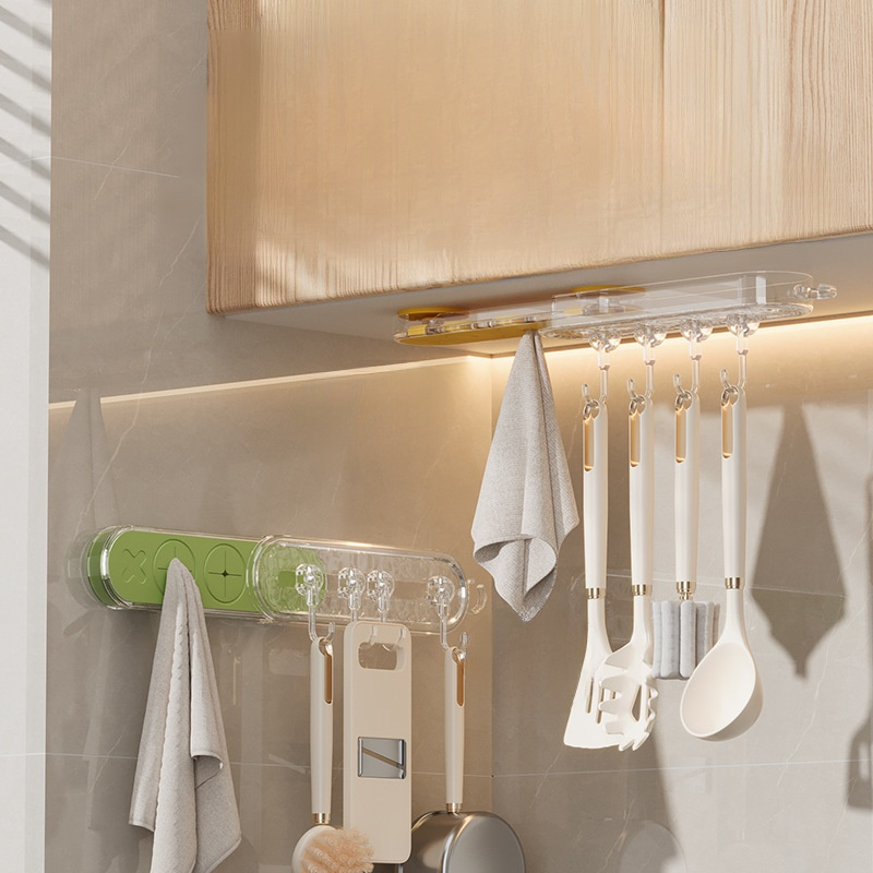 Wall-mounted Telescopic Bathroom Storage Rack with Suction Cups and Multifunctional Hooks
