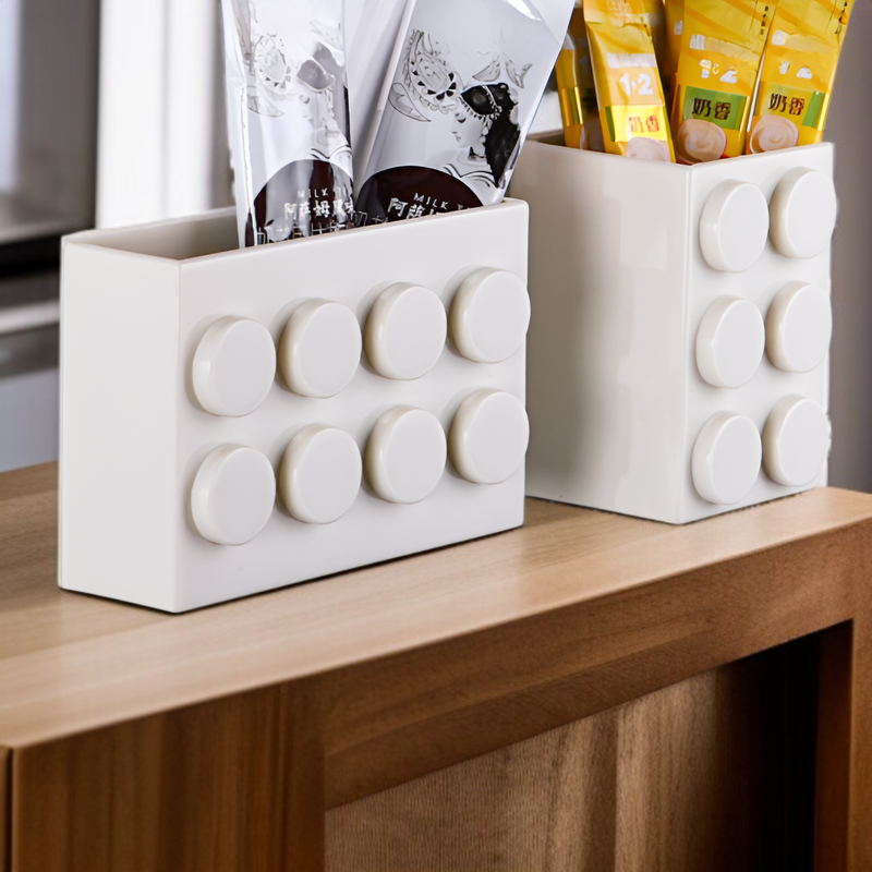 ビルディングブロック冷蔵庫マグネット収納ラックサイドかわいい磁気吸収収納ボックスキッチン壁掛けパンチなし多機能