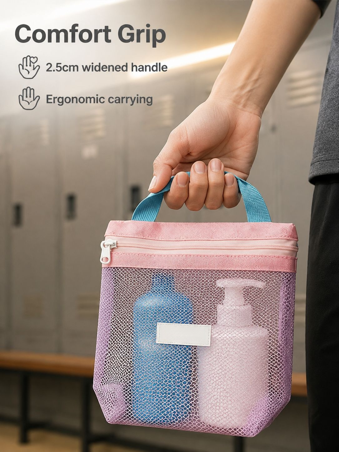 Durable waterproof travel bag for makeup and grooming accessories