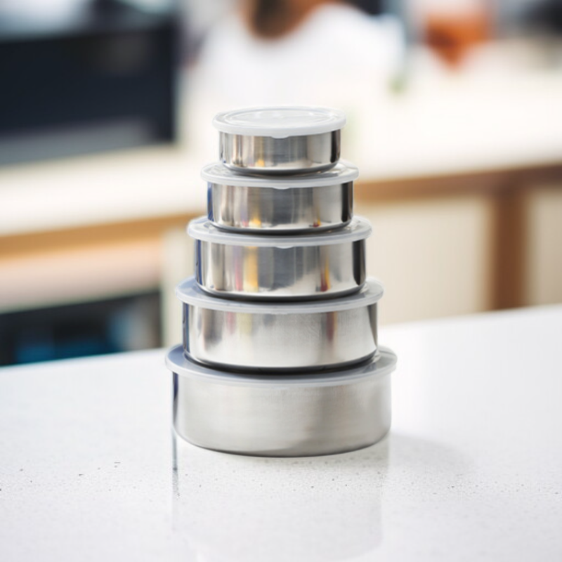 스테인리스 식품 보관 용기 세트 (5개입)