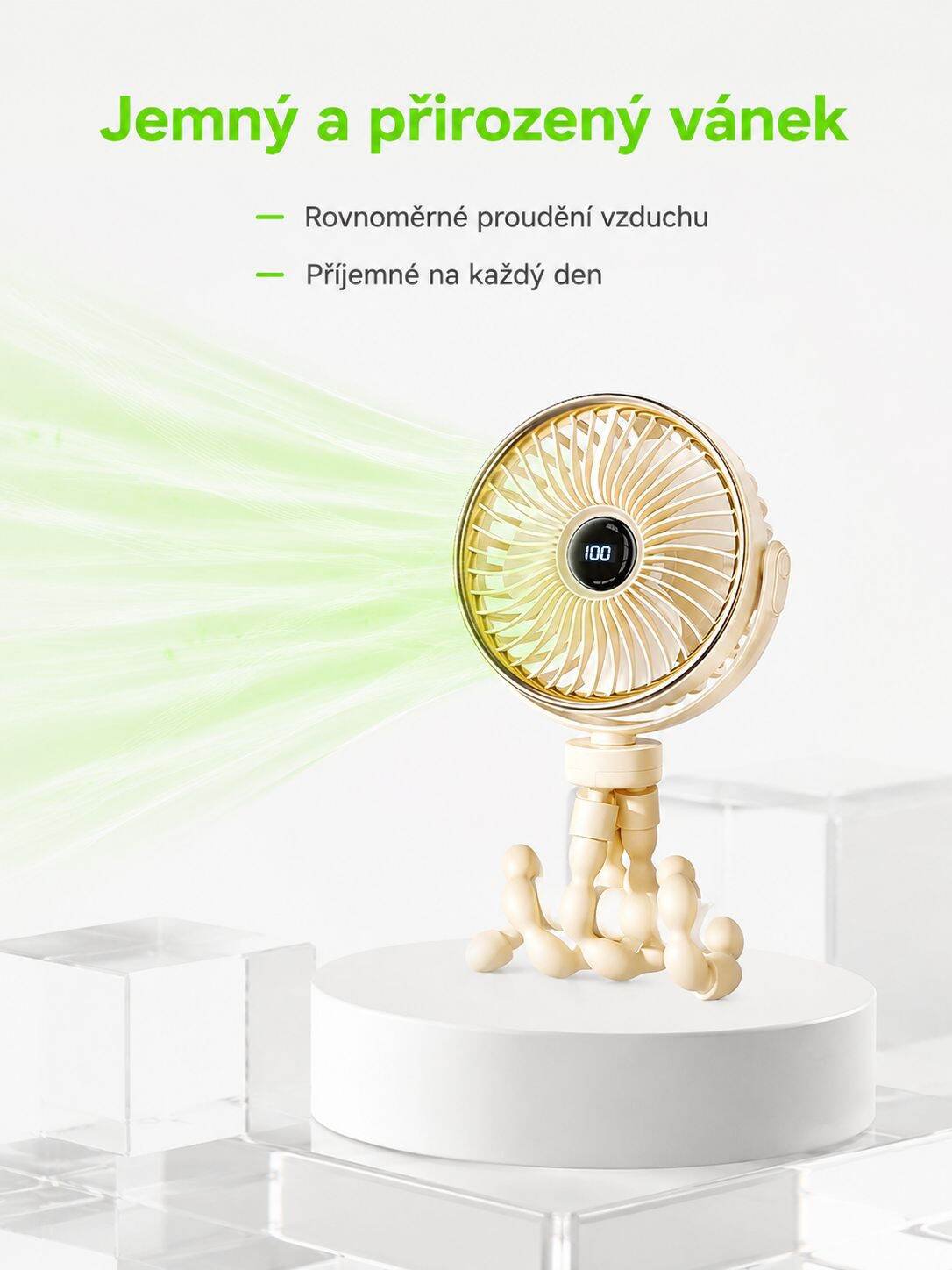 Moderní domácí větrák chobotnice s flexibilním uchycením