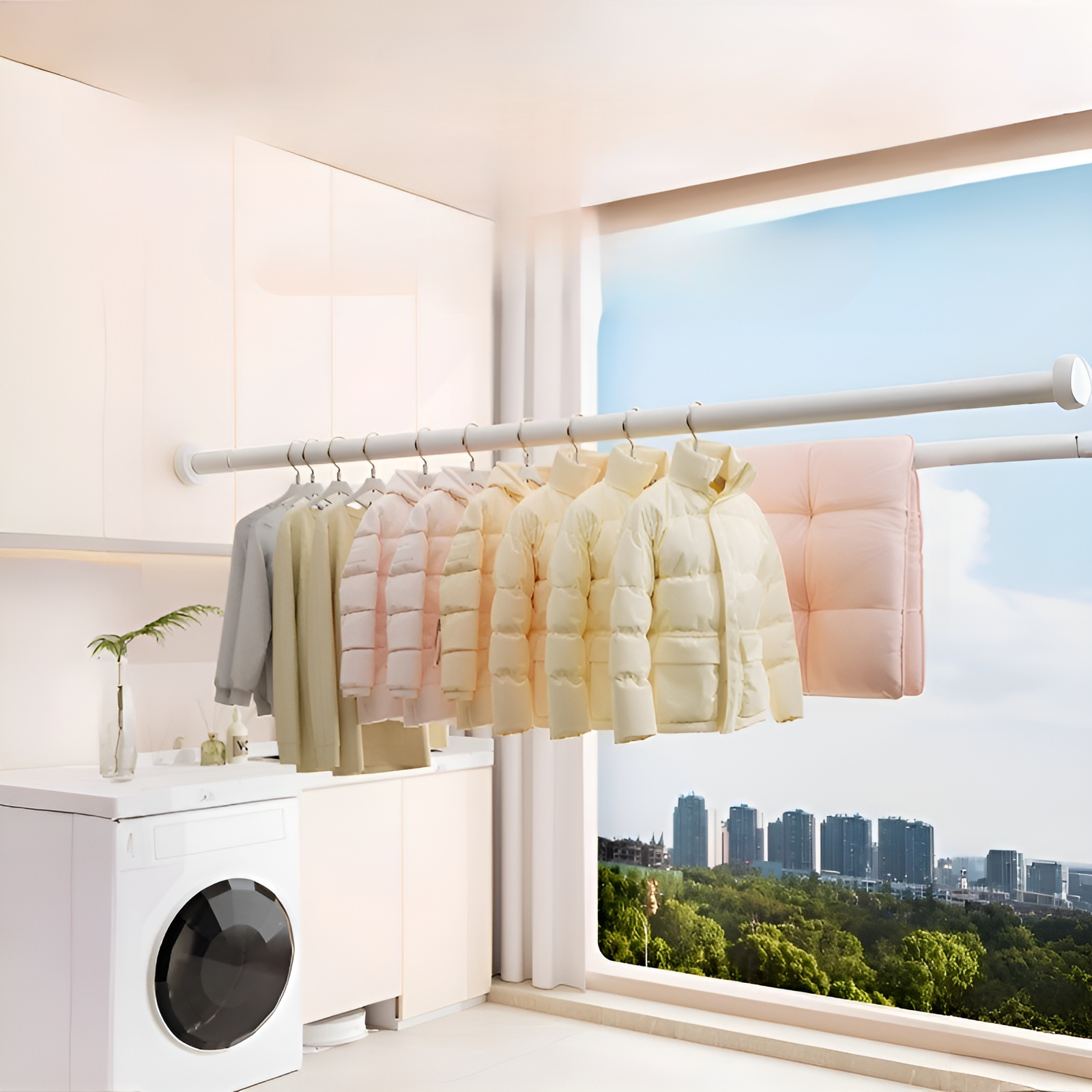 Adjustable Retractable Clothes Drying Rack