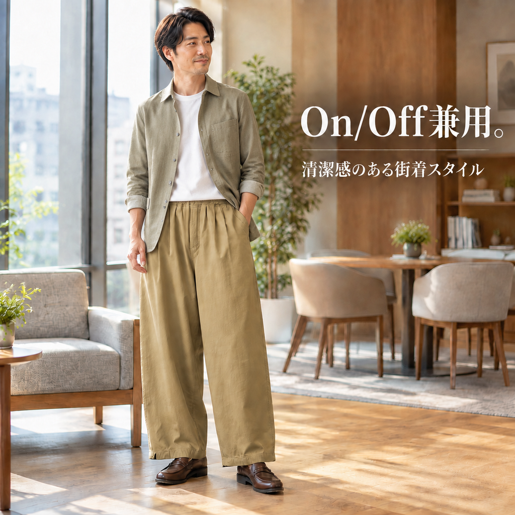 春秋用 日系 原宿スタイル ストレートルーズ ワイドパンツ メンズ