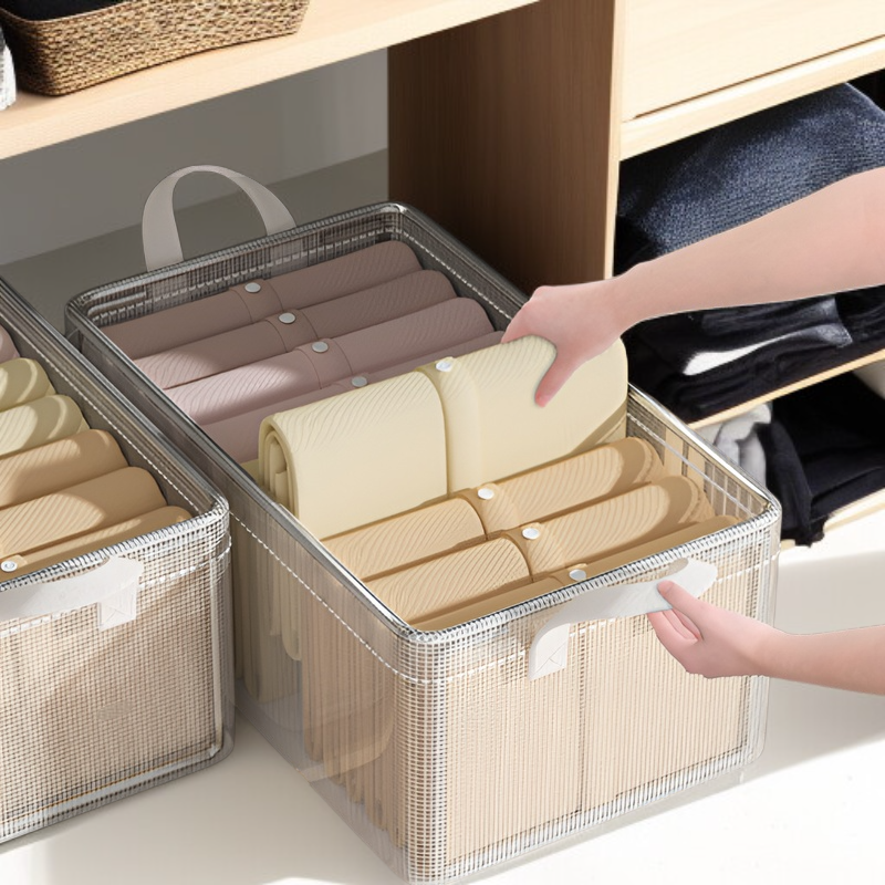 8-pack clothes storage box home clothes and pants storage box wardrobe layered storage artifact stor