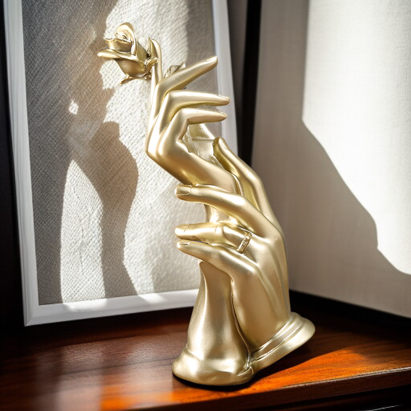 Harz-Rosenfigur, dekorative Tischdekoration für Büro und Wohnzimmer