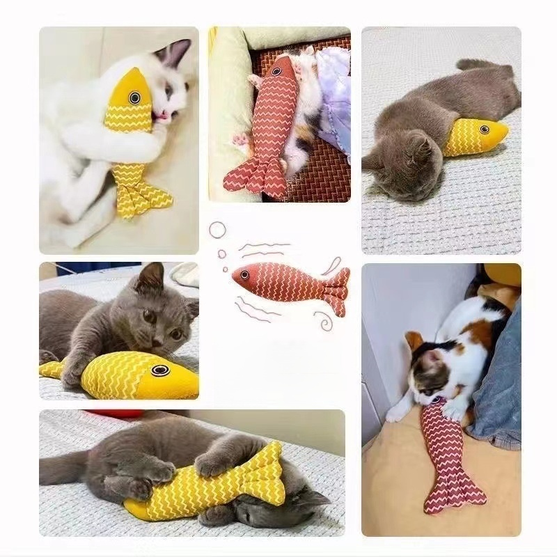 麻布魚貓玩具