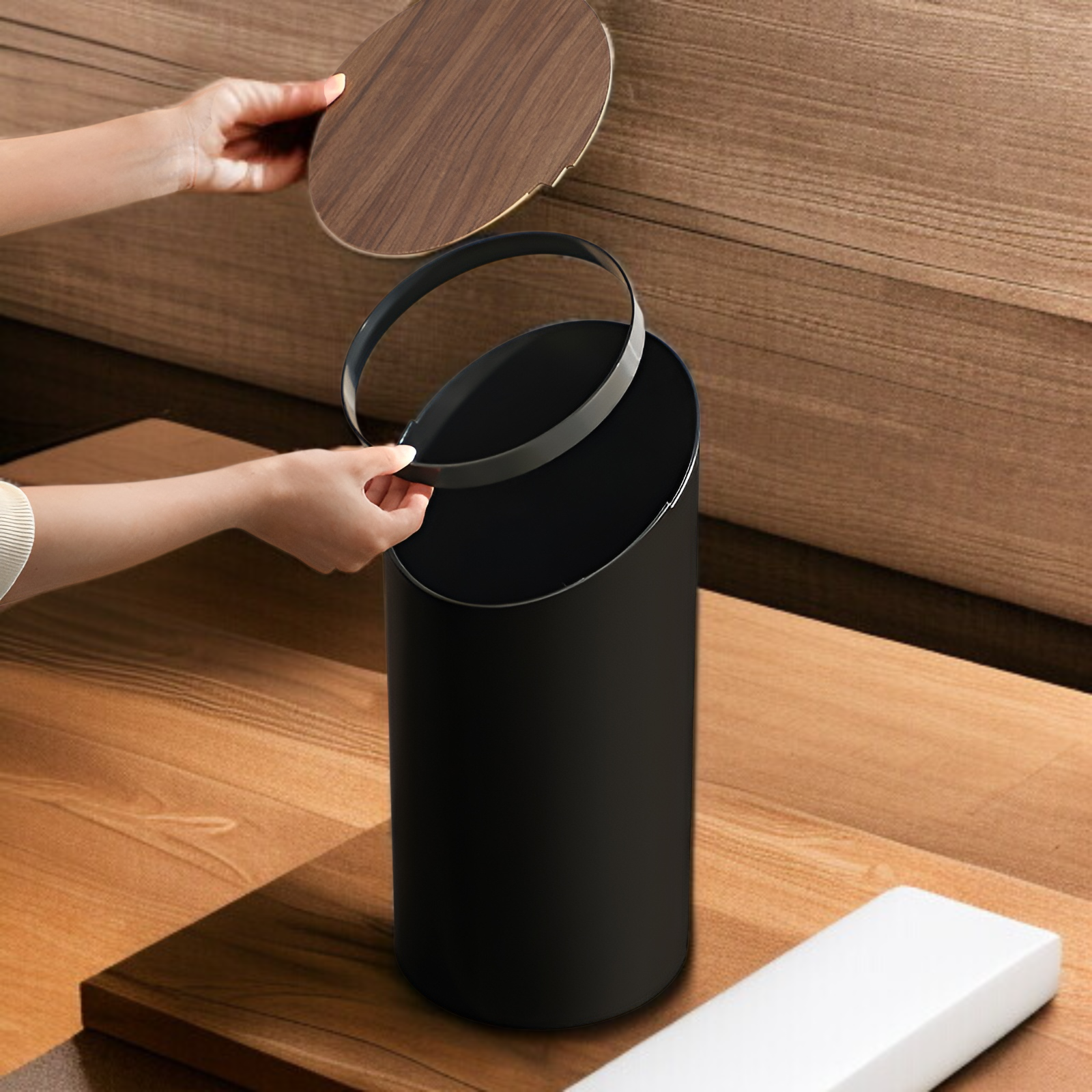 ゴミ箱 おしゃれ 8L ゴミ箱 ふた付き ダストボックス ふた付きゴミ箱 北欧 スリム ゴミ箱 袋が見えない ゴミ箱白 角型 キッチン リビング 洗面所 ゴミ箱 小さい