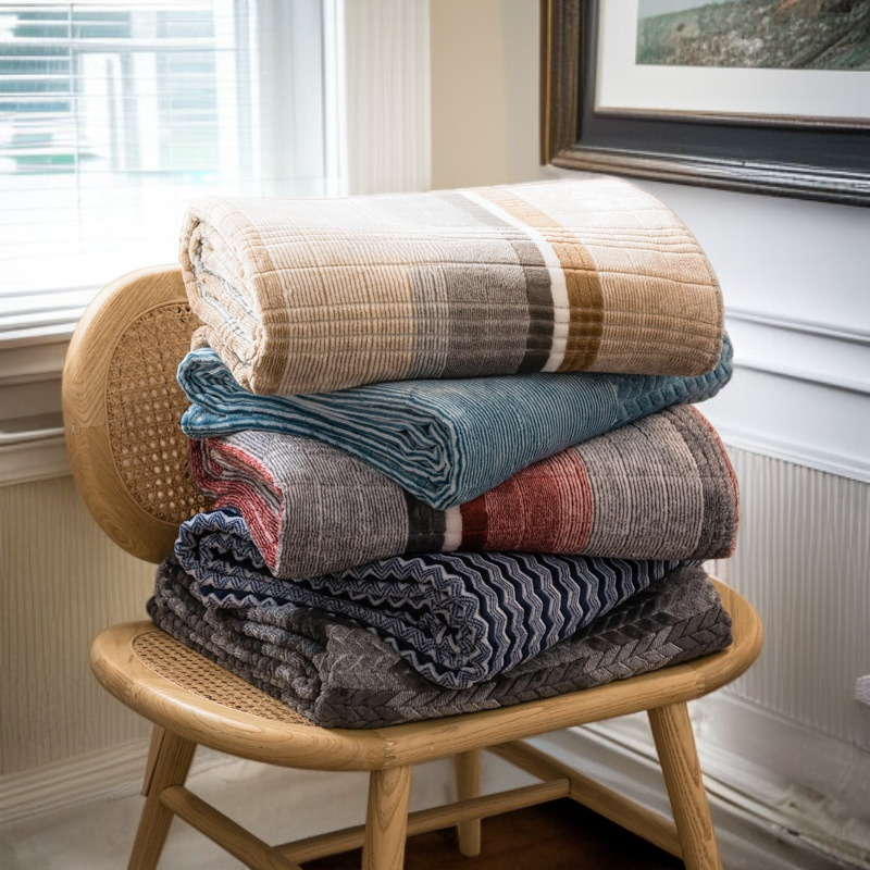 다기능 코랄 플리스 염색 담요