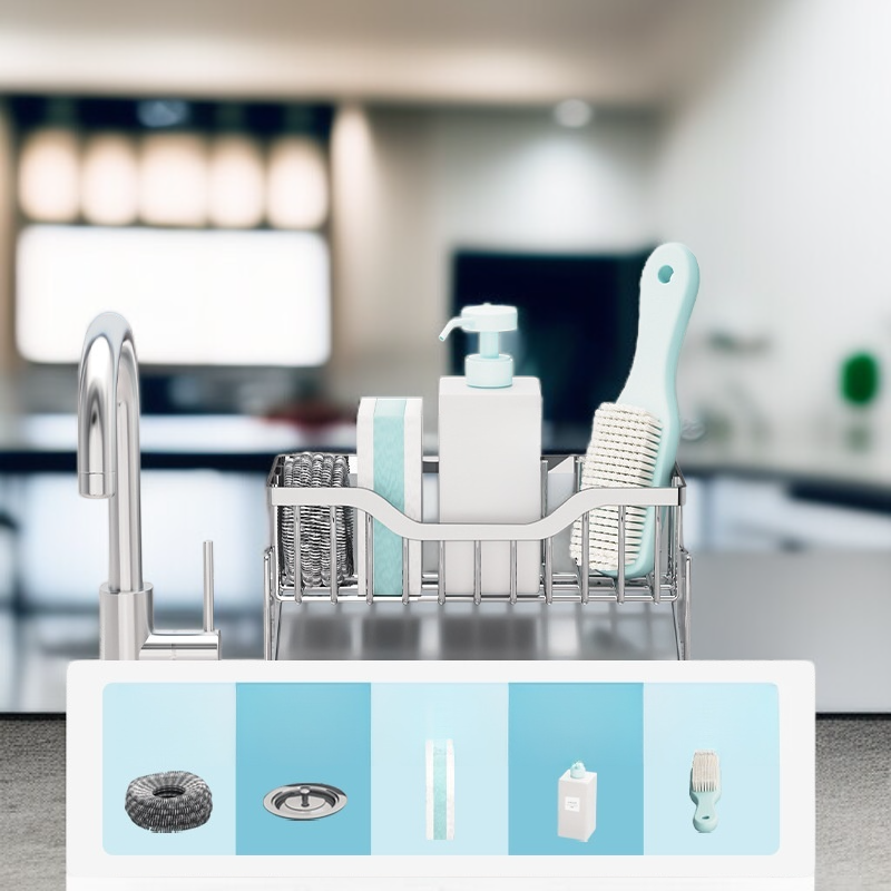  Estante de acero inoxidable para fregadero de cocina