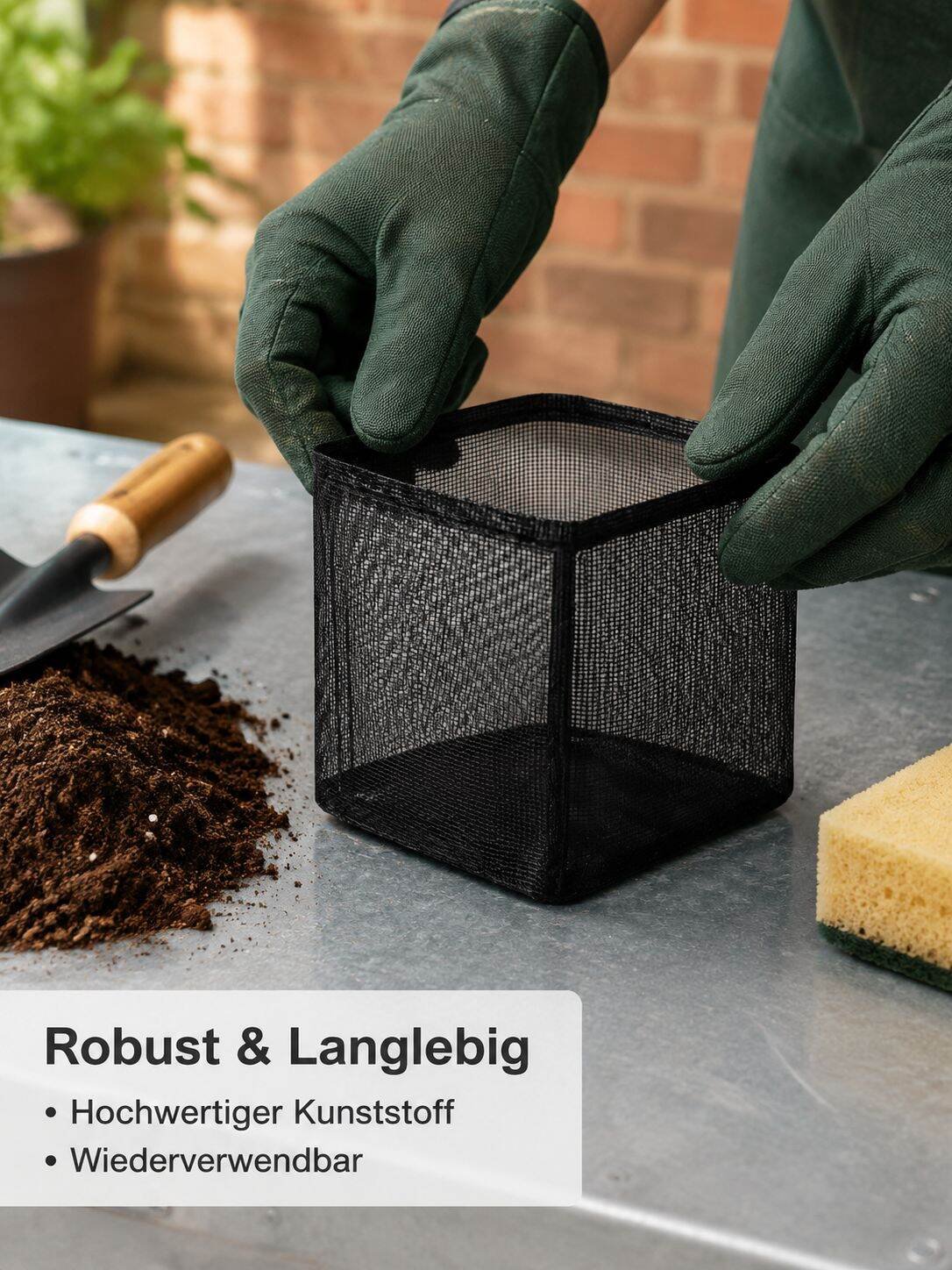 4er Set wiederverwendbare Netztöpfe für Wasserpflanzen, Teich und Wassergarten