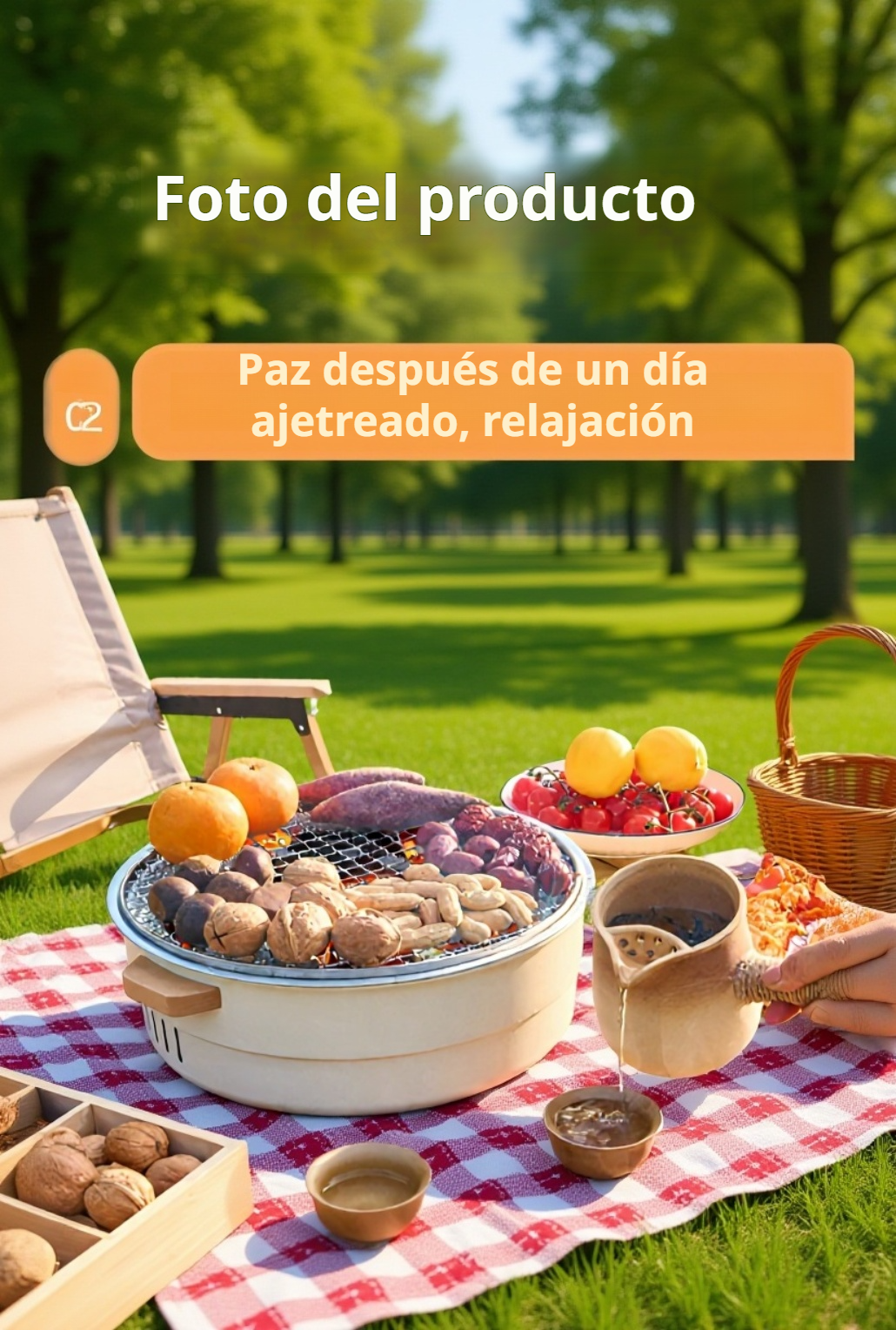 Parrilla de barbacoa para exteriores cocinando carne y verduras