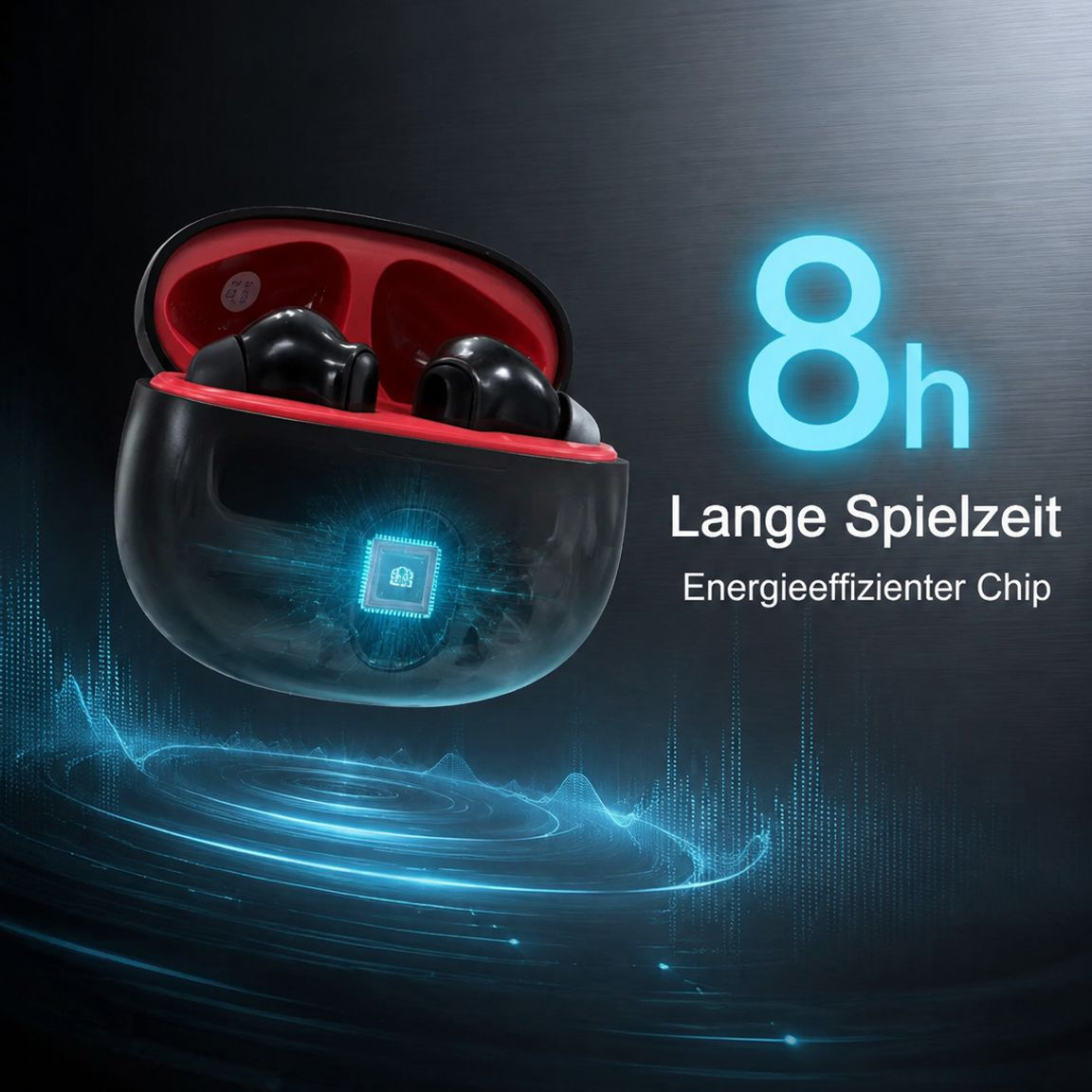 Bluetooth 5.3 Halb In-Ear Kopfhörer, Aktive Geräuschunterdrückung