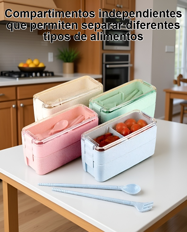 Caja de almuerzo portátil ideal para viajes y oficina