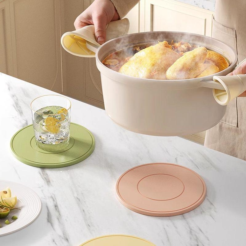 Luxuriöse, dicke Silikon-Tischmatte, hitzebeständig für Küche, Töpfe und Tassen