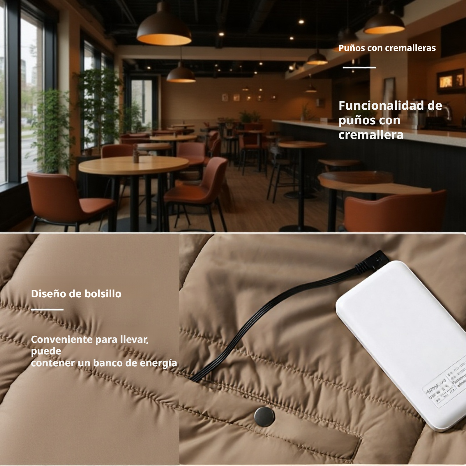 Chaleco Manta Calefactable con Forro Acolchado, Manta de Calor Portátil