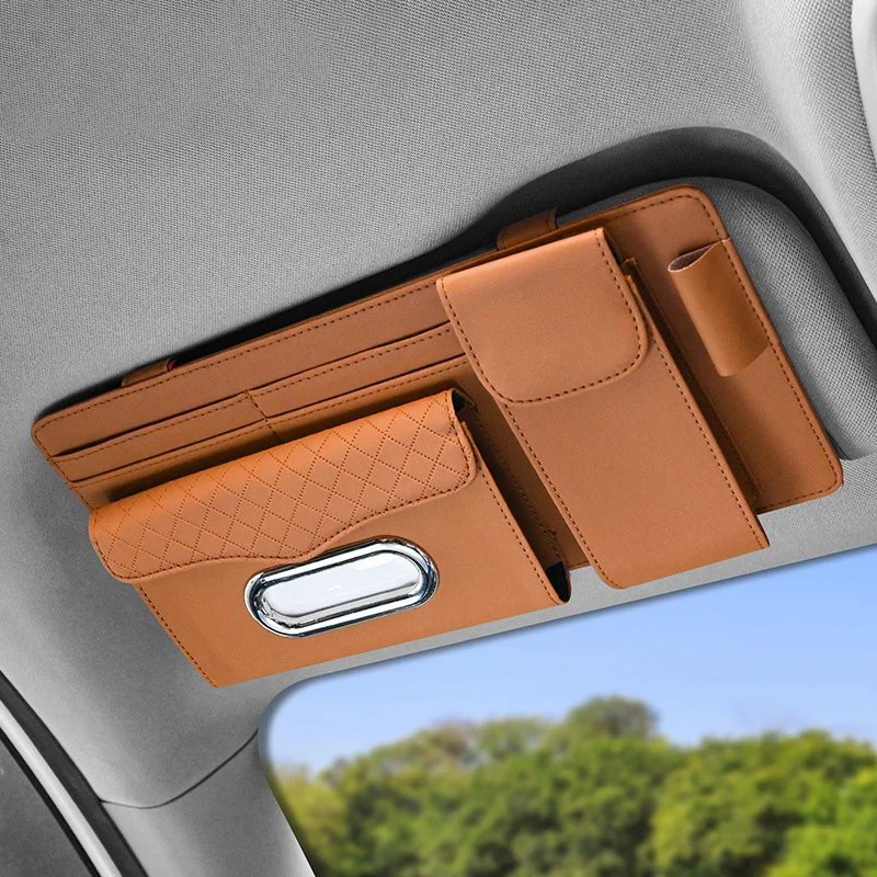 Napkin leather car tissue holder