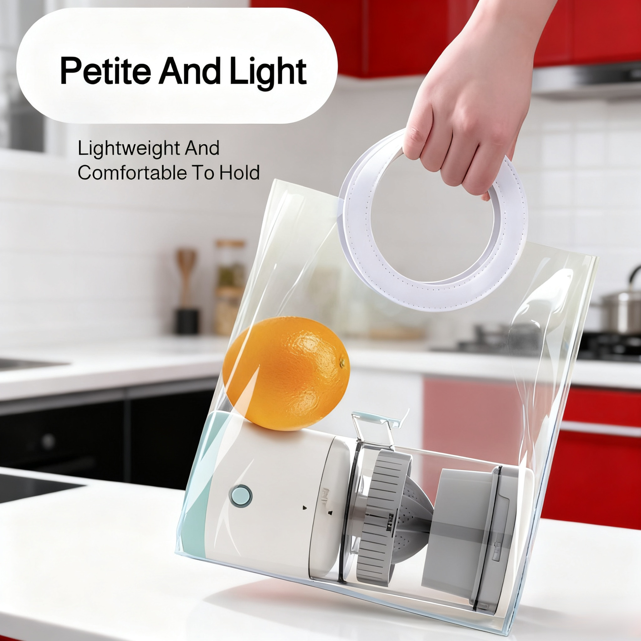 Powerful juicer for fruits and vegetables on kitchen counter