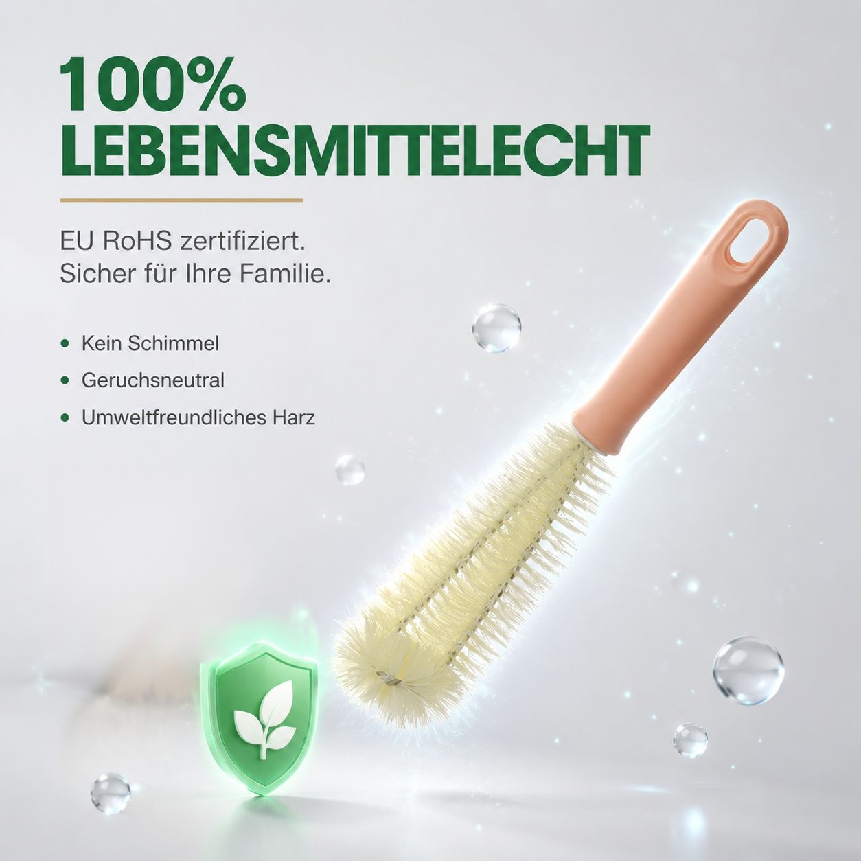 Kabelloser Reiniger mit austauschbaren Bürstenköpfen, geeignet für Küche und Bad
