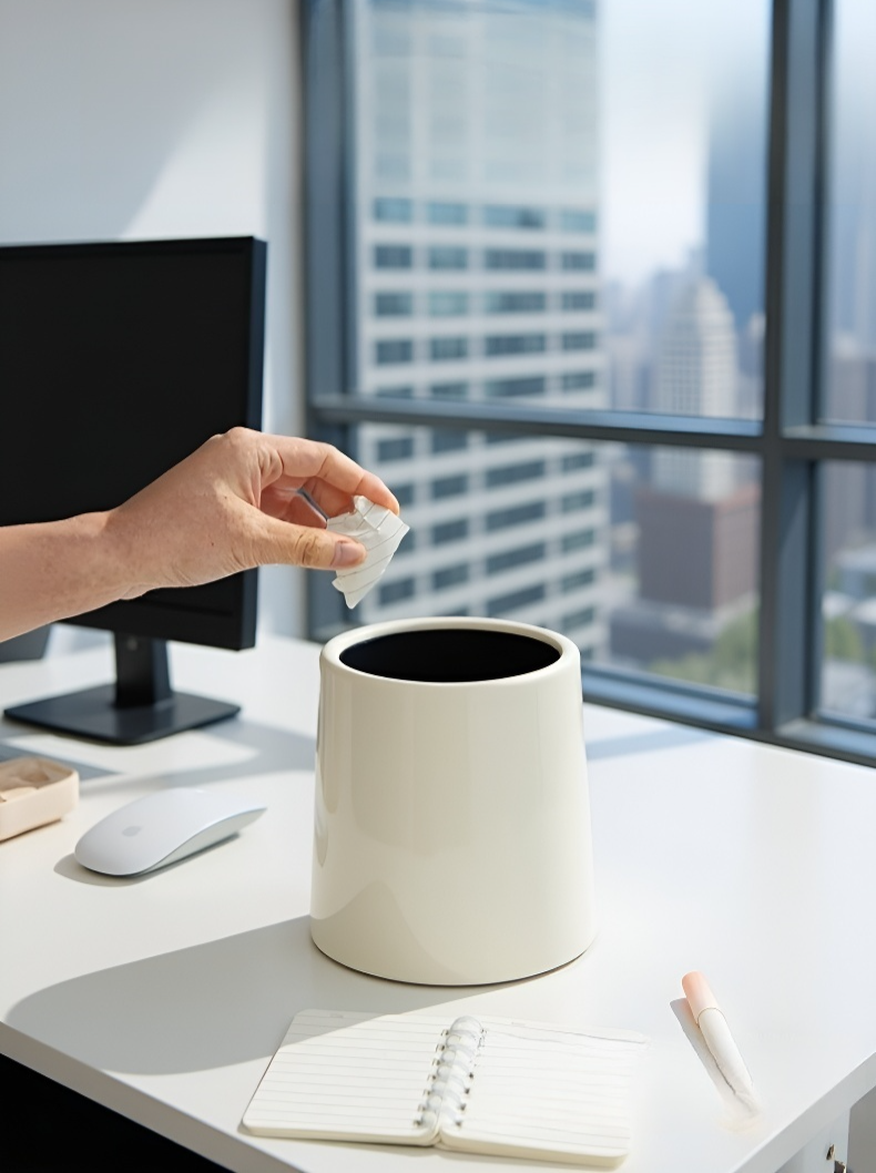 컴팩트한 사이즈의 2단 쓰레기통