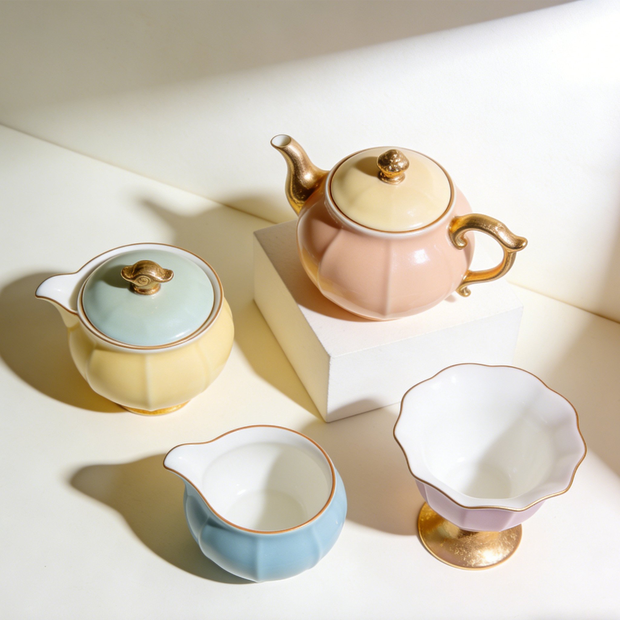 미니멀 디자인의 다기 세트