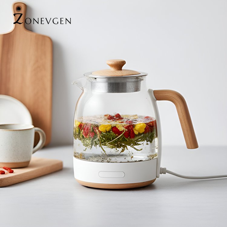 유리 냄비로 건강하게 요리하는 모습