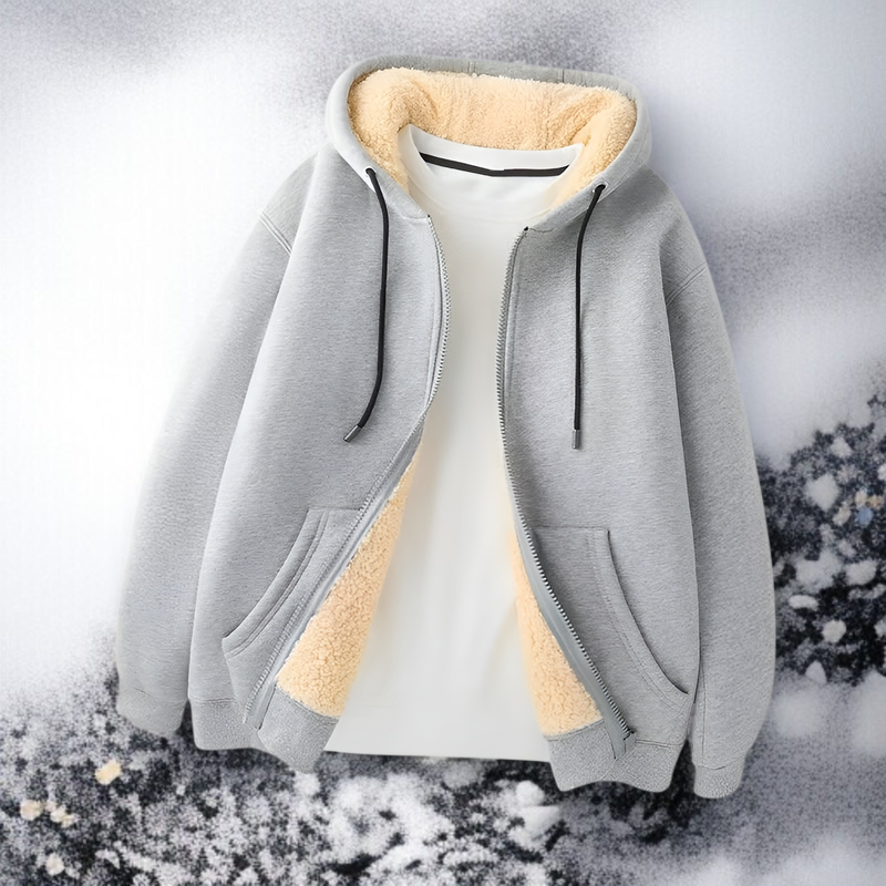 秋冬用の厚手のフリースジャケット。裏地はフリース素材。ティーンエイジャー向けの黒いフード付きカーディガン。