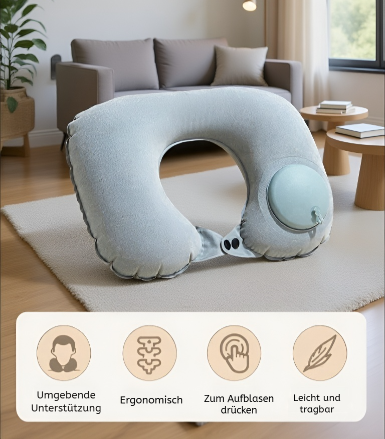 Komfortables Nackenkissen für Reisen im Flugzeug