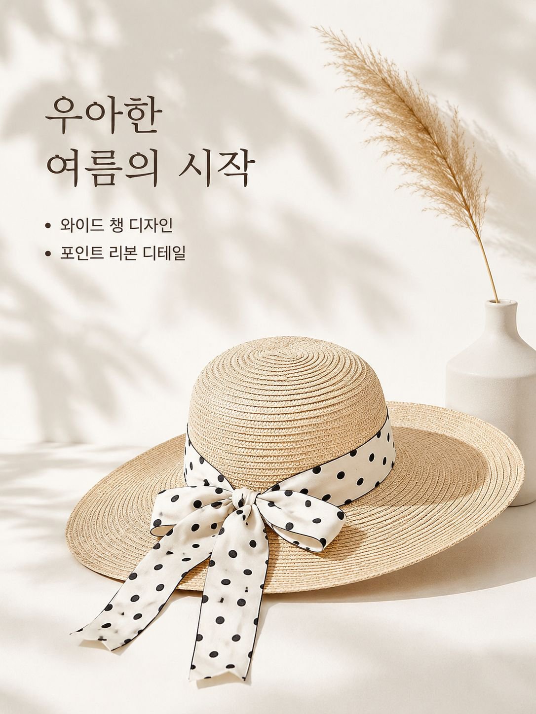여름 빅 비치 햇 자녀 선캡 우아한 여성 바캉스 선캡 도트 리본 밀짚모자