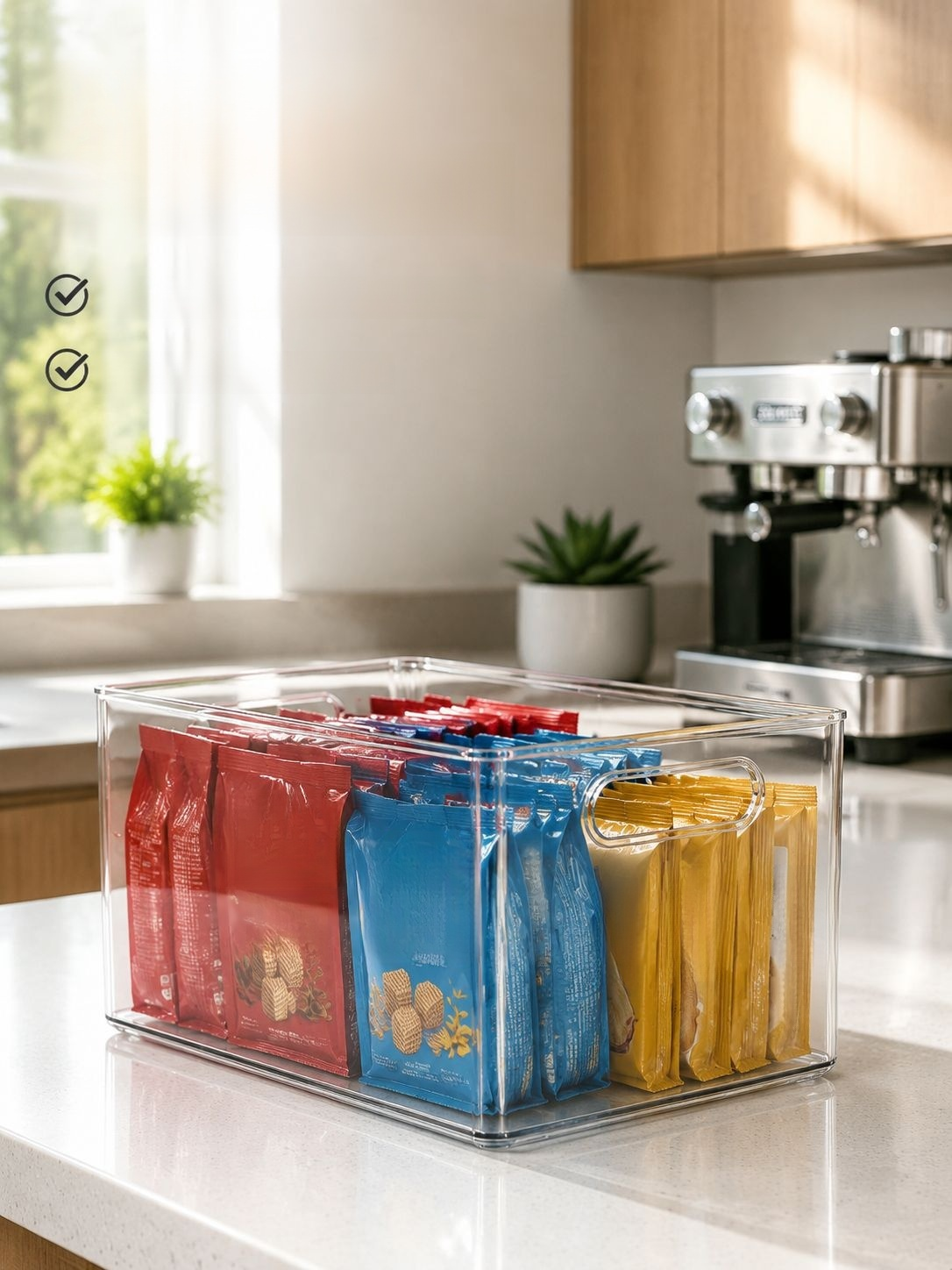 Organizer-Box für Schränke und Snacks Aufbewahrungskorb