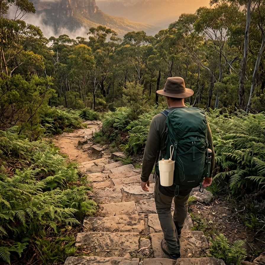 おしゃれな無地魔法瓶カップ使用イメージ