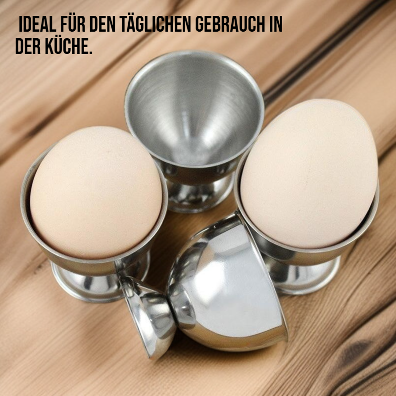 Vierteiliger Esstisch Edelstahl Eier Trag