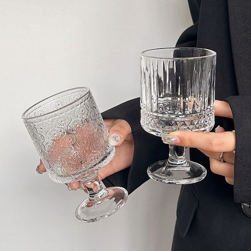 Vintage Sunflower Stemmed Glass