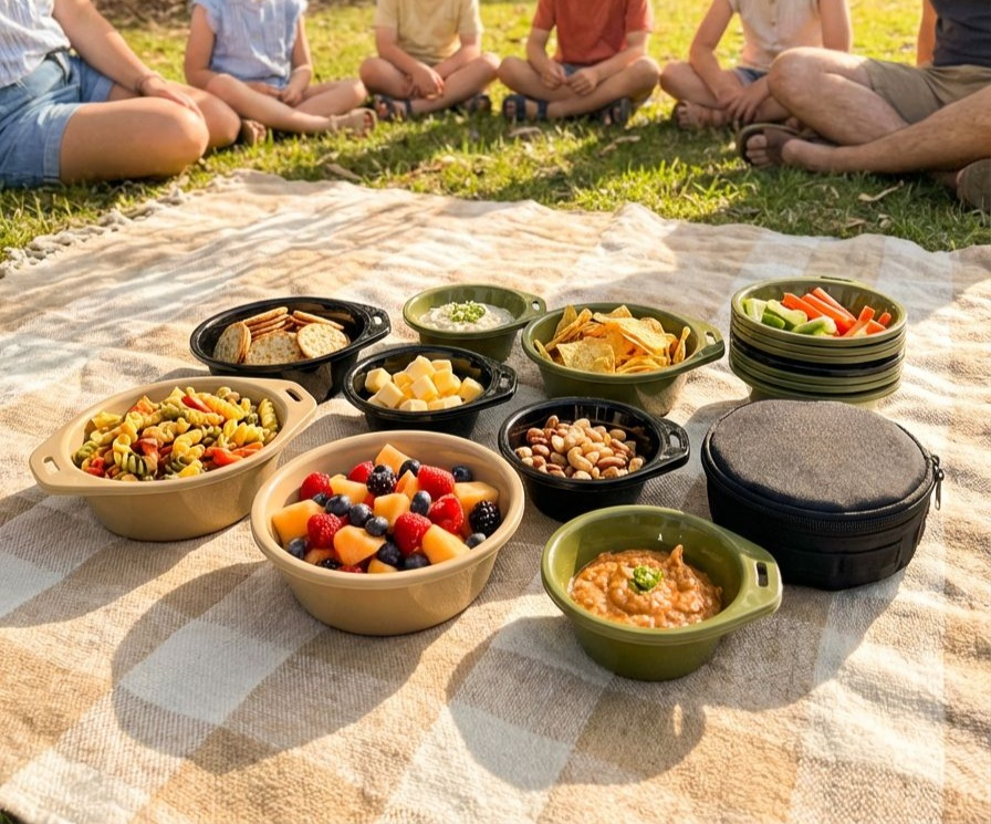 ชามพลาสติกสำหรับปิกนิกและกิจกรรมกลางแจ้ง