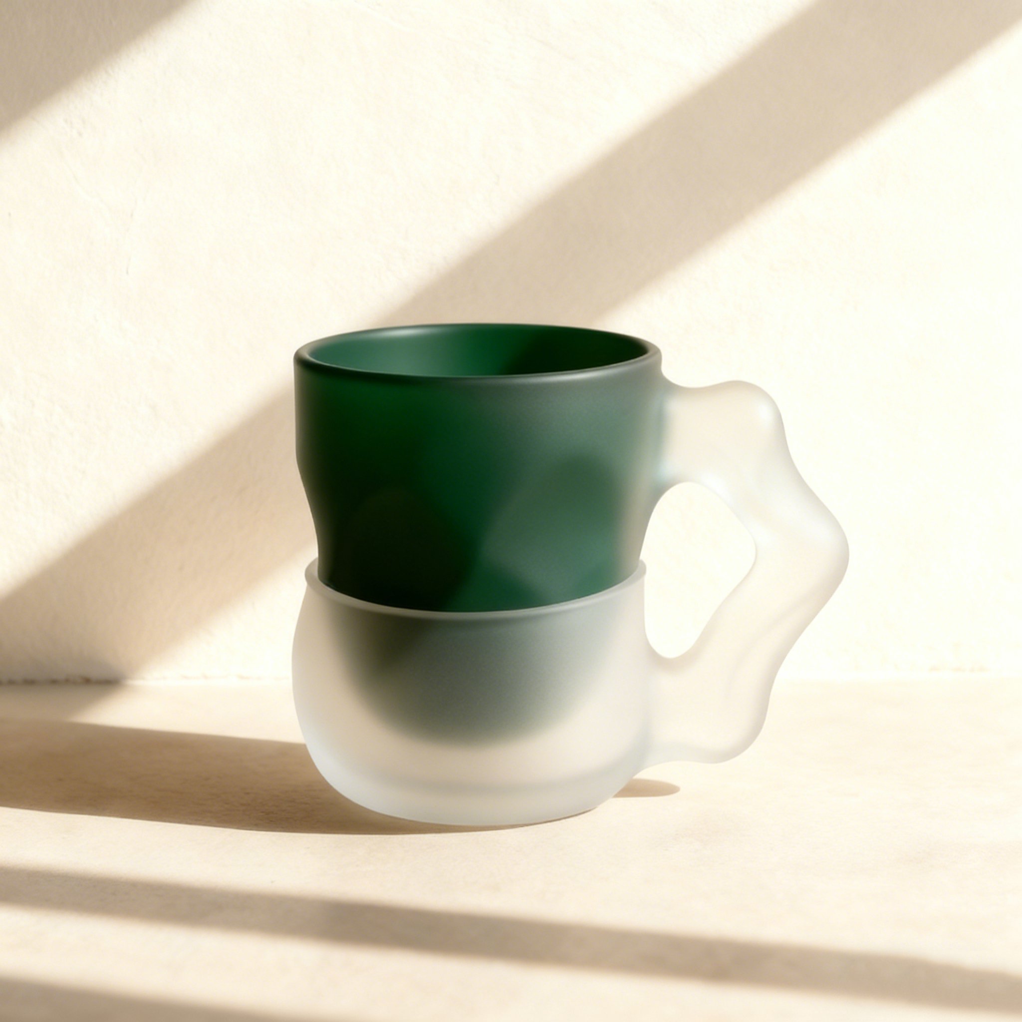 แก้วน้ำคู่ลายป่าเขียว 