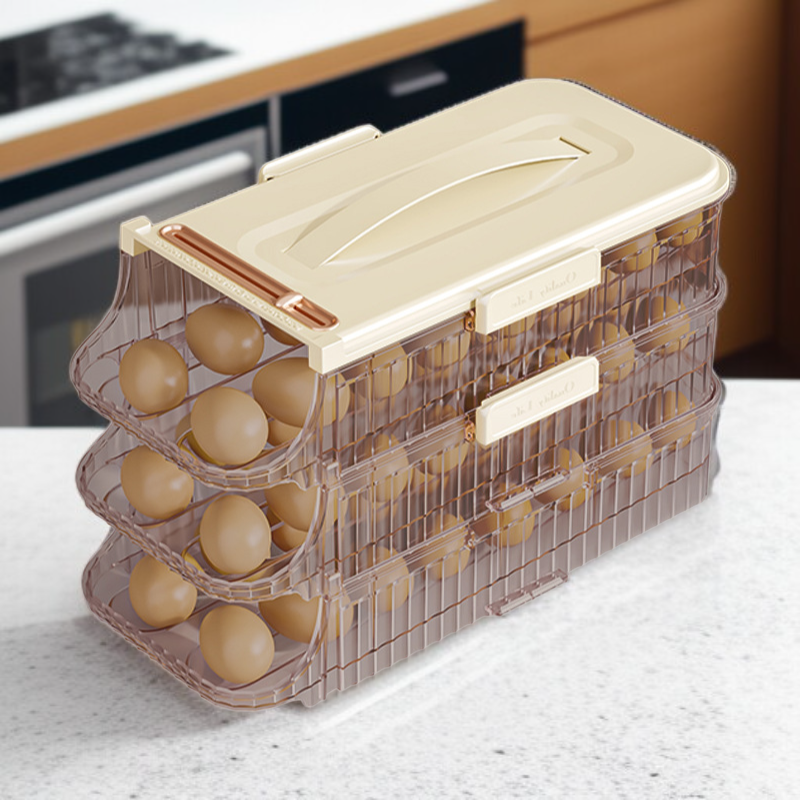 Kuchenny pojemnik na jajka do lodówki, obrotowy stojak na jajka