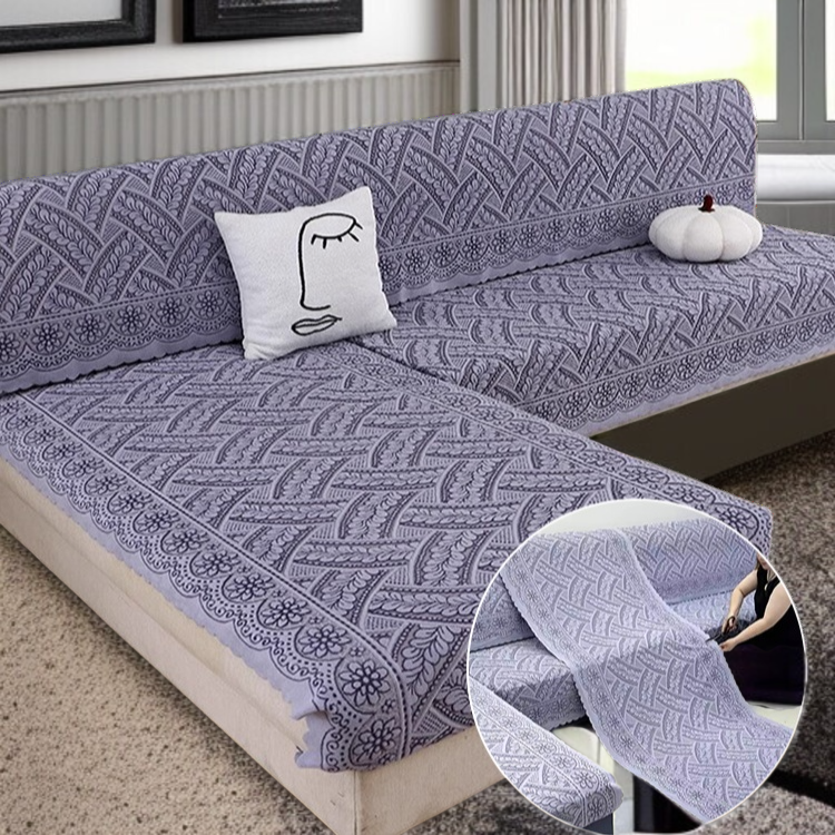 다용도 소파 커버 꽃봉오리 프린지 커버 타월 커팅 소파 커버