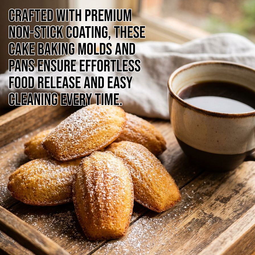 Non-stick cake baking molds and pans