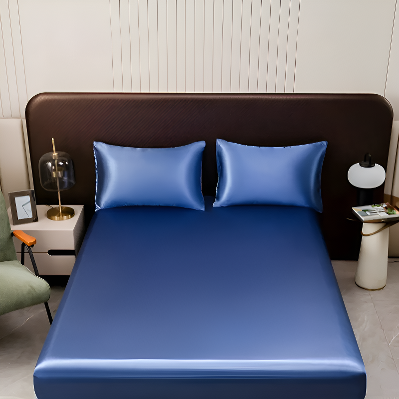 Silk bed sheet set
