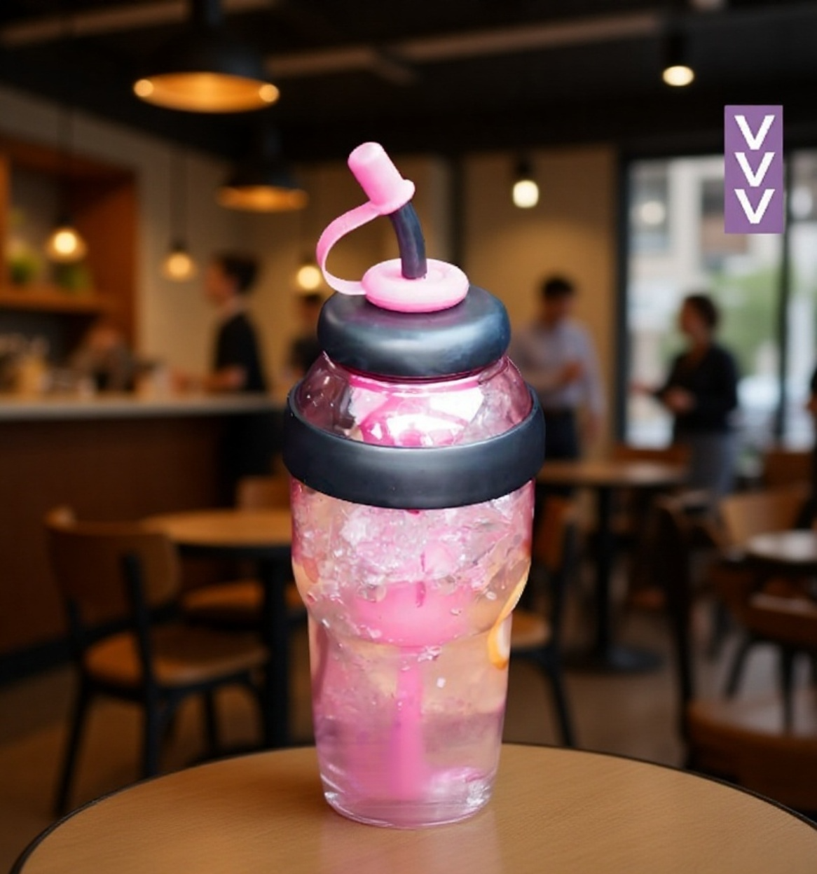 Botella de agua reutilizable con compartimento para hielo